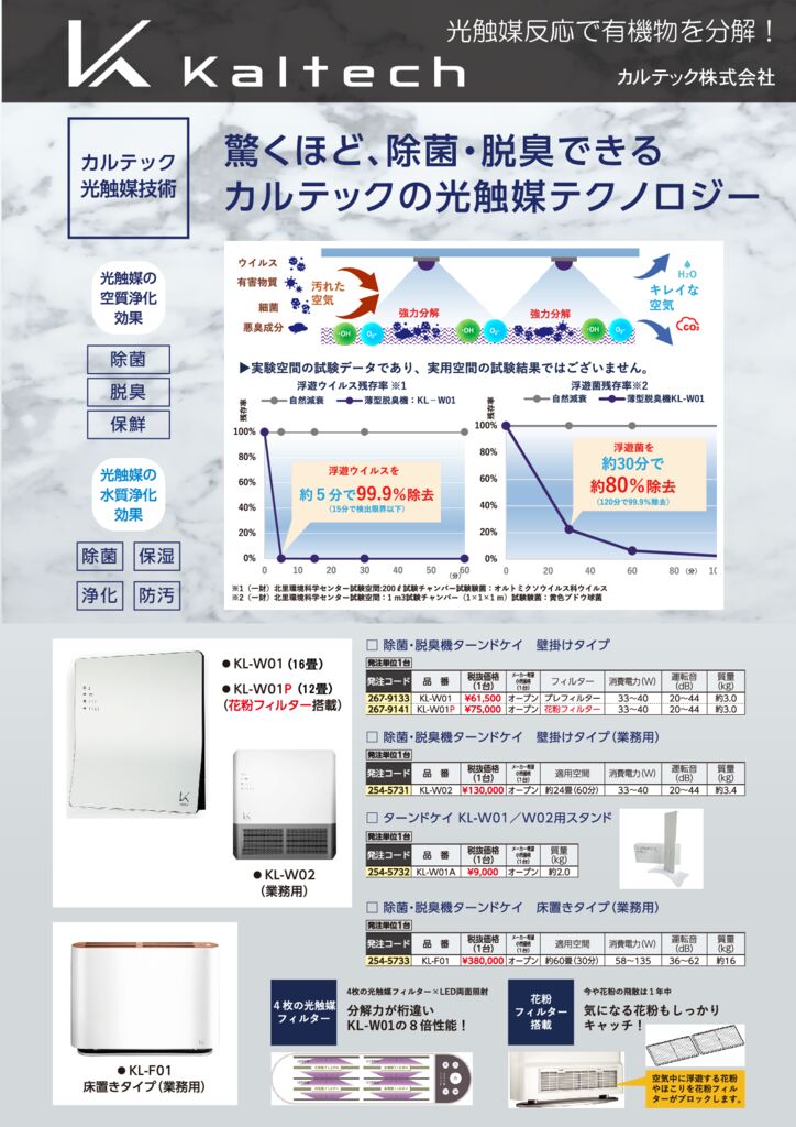 驚くほど、除菌・脱臭できるカルテックの光触媒テクノロジー