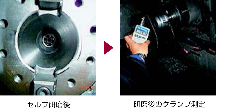 3.セルフ研磨後 4.研磨後のクランプ測定